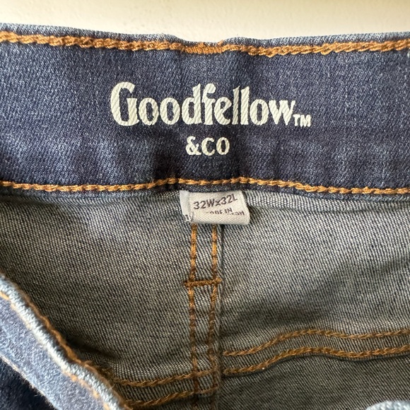 Goodfellow Dark Rinse Denim Slim Fit Straight Leg Total Flex Jeans Sz 32 x 32 - Picture 6 of 11